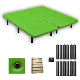base cama tapizada moderna y grande de color verde