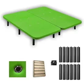base cama tapizada moderna y grande de color verde
