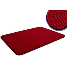 base de cama de matrimonio tapizada en color rojo